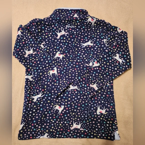 Joules, Girls, Quarter-zip pullover, Unicorn Navy, Size 9 / 10 Y. - Picture 4 of 5